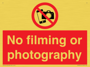 No filming or photography